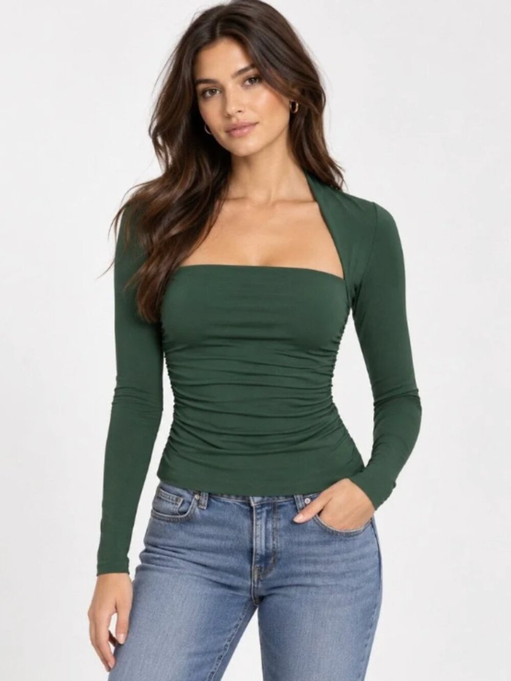 NWT Aritzia | Contour Flourish Top in Scarab Green | Size Small